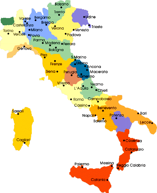 Mappa universita Italiane